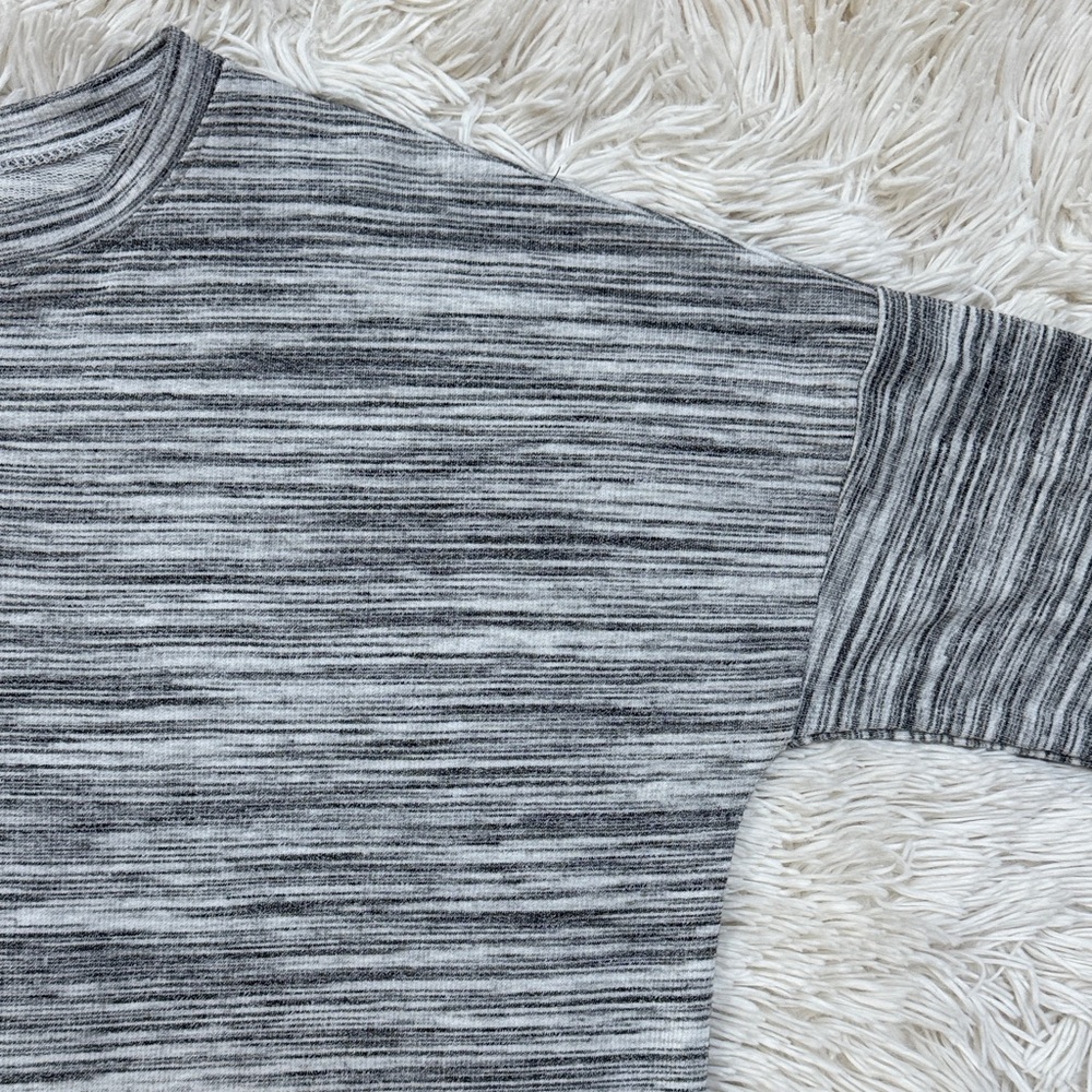Cherish Striped Henley 💗 Black & Gray - Picture 6 of 14